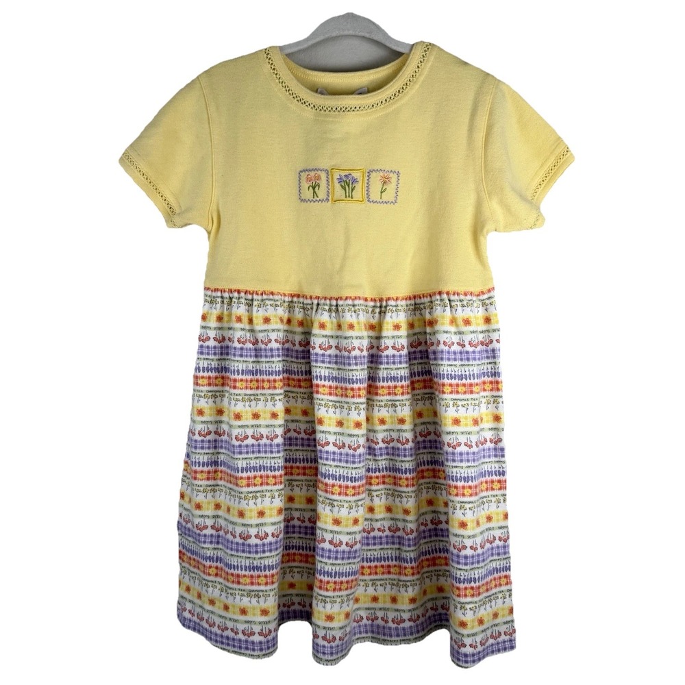 Gymboree WILD FLOWERS 1999 Vintage EUC X-Large 6 Years Yellow‎ flower dress